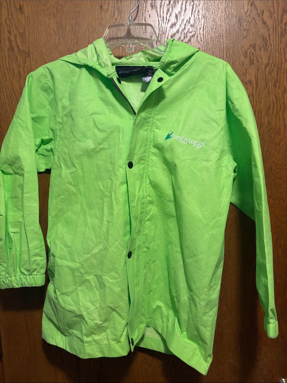 Kids' Neon Green Hooded Raincoat by Frog tongs